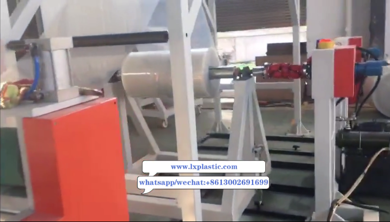 BY110 850 sheet extrusion line for pp ps with hydraulic double rewinder 