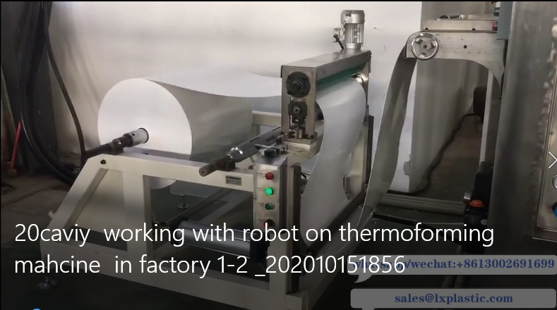 20caviy  working with robot on thermoforming mahcine  in factory 1-2 